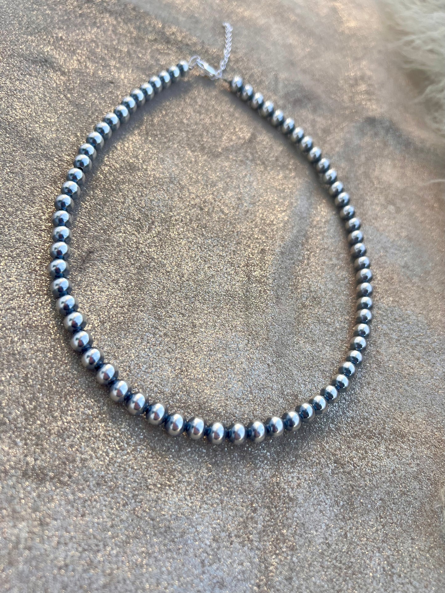 6 mm Sterling Silver Pearl Necklace
