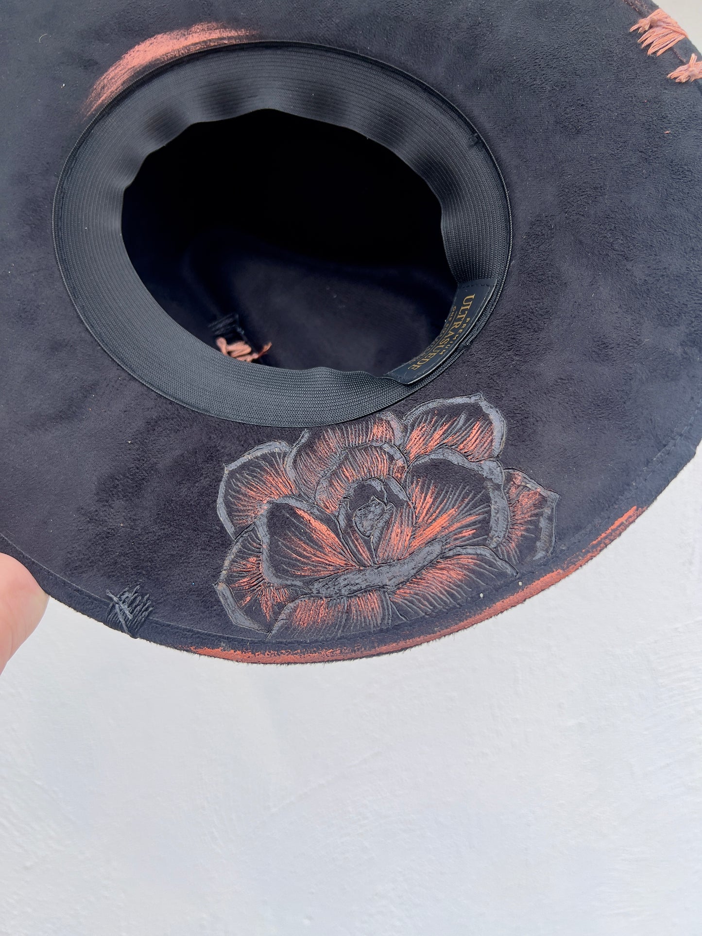 Black Floral Hat