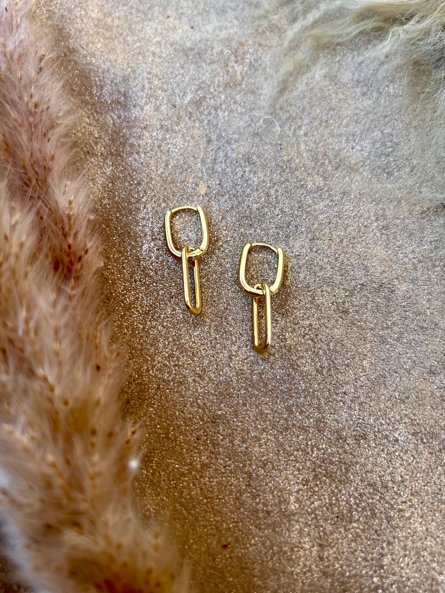 Gold Oval Hoop Earring