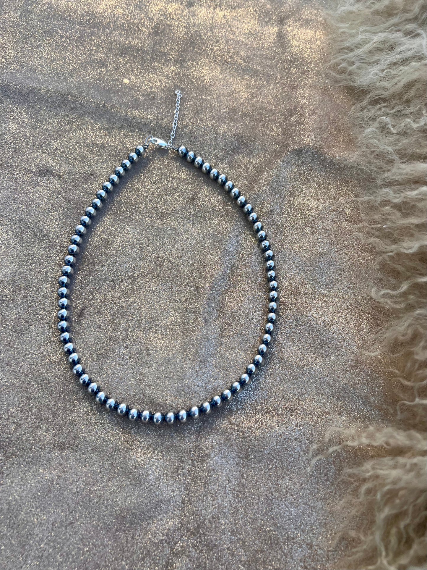 6 mm Sterling Silver Pearl Necklace