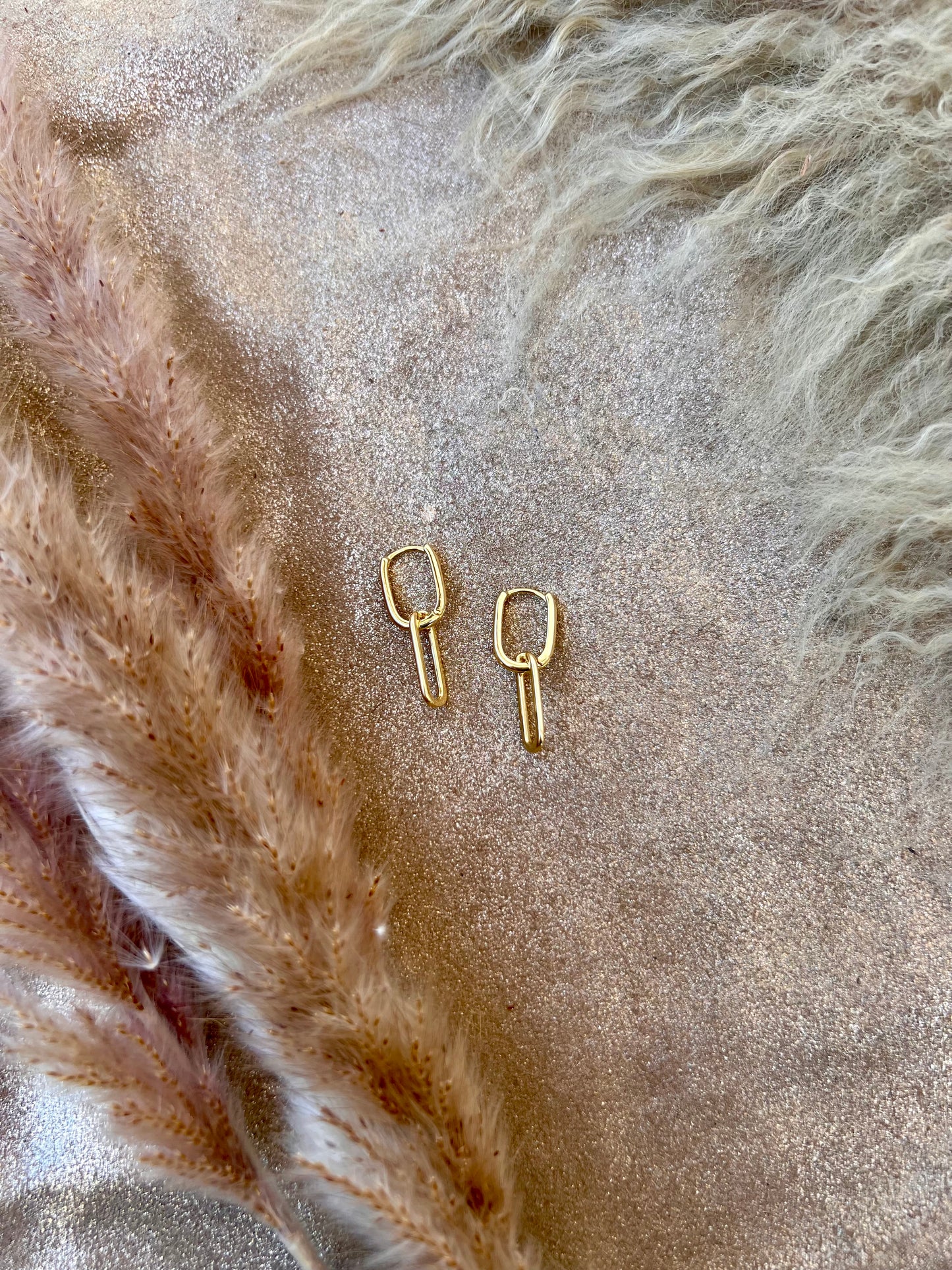 Gold Oval Hoop Earring