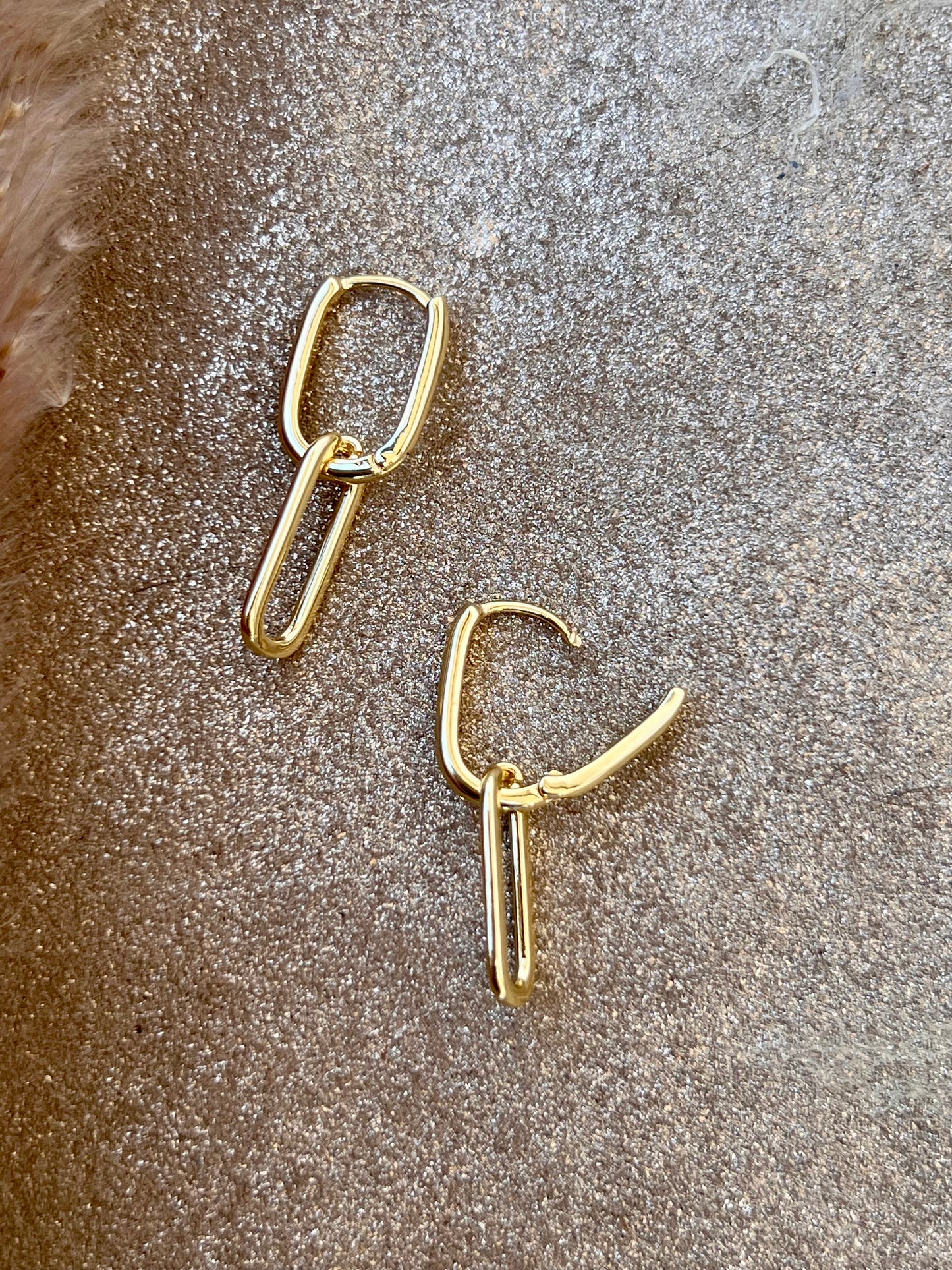Gold Oval Hoop Earring