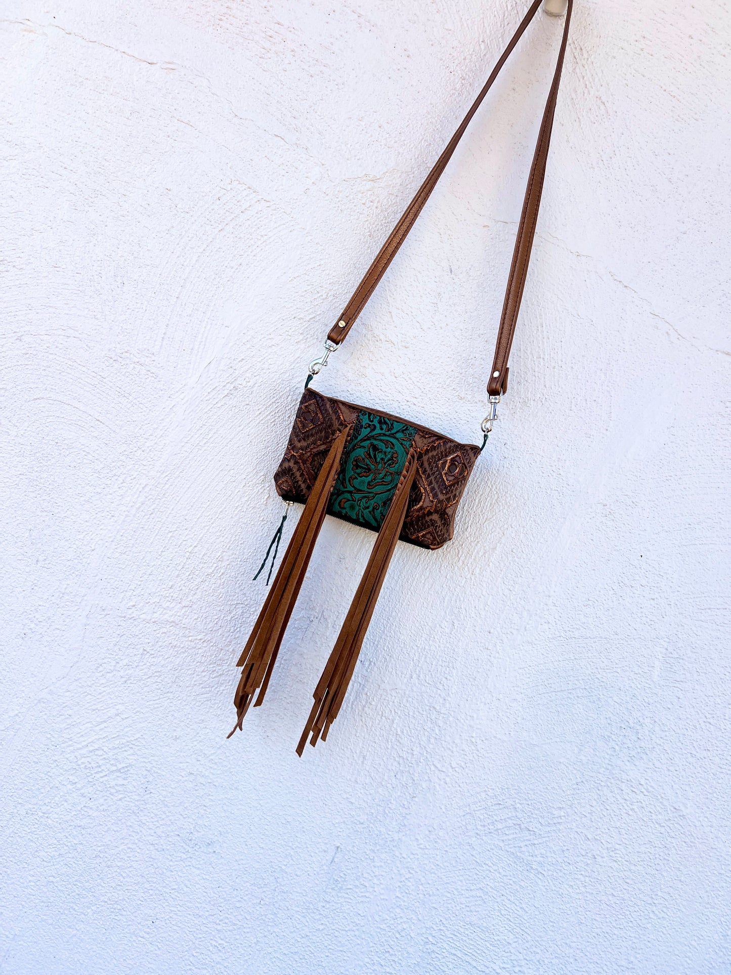 Bi Fold Wallet - Bronze and Turquoise