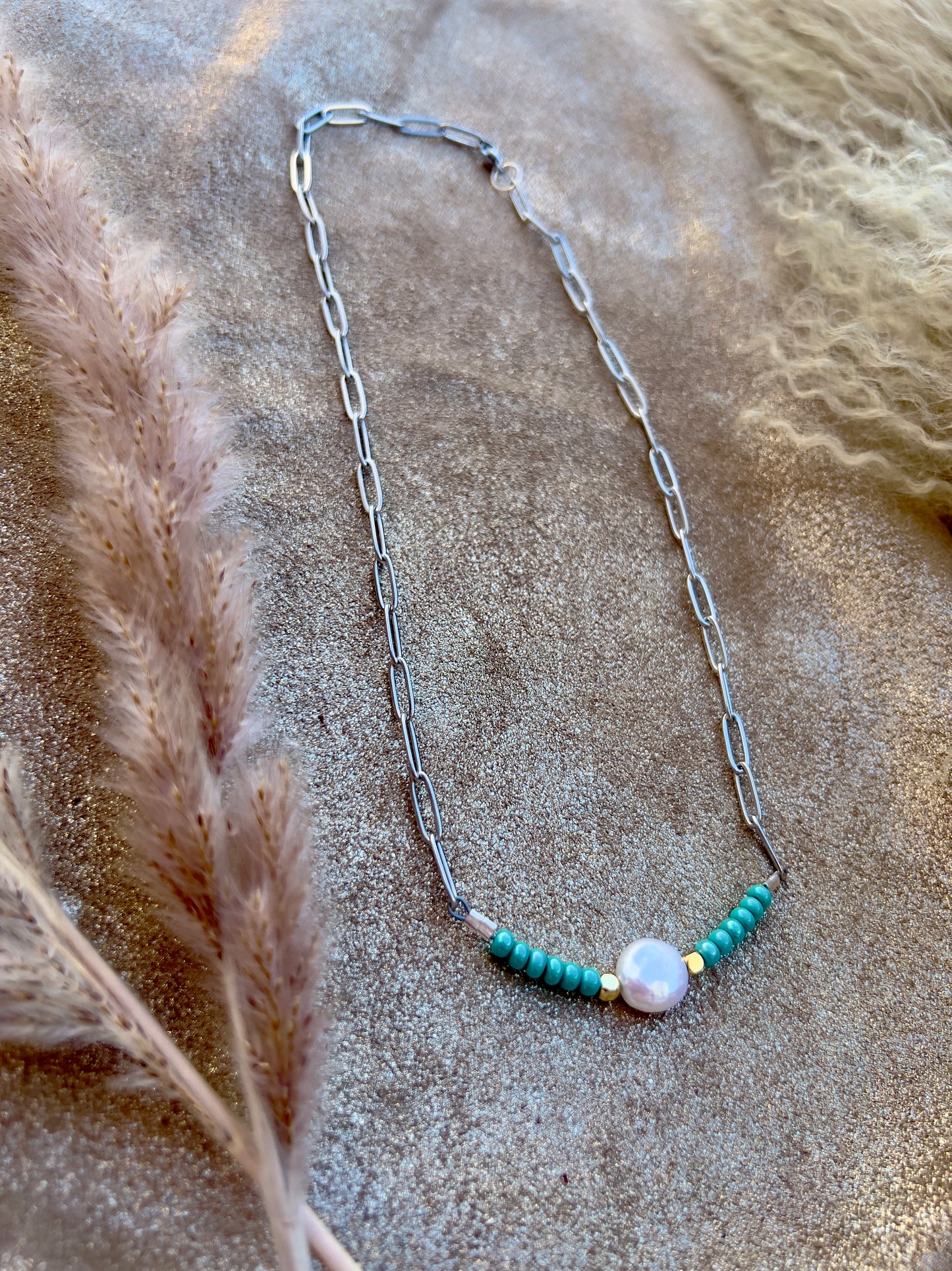 Coin Pearl Chain Necklace