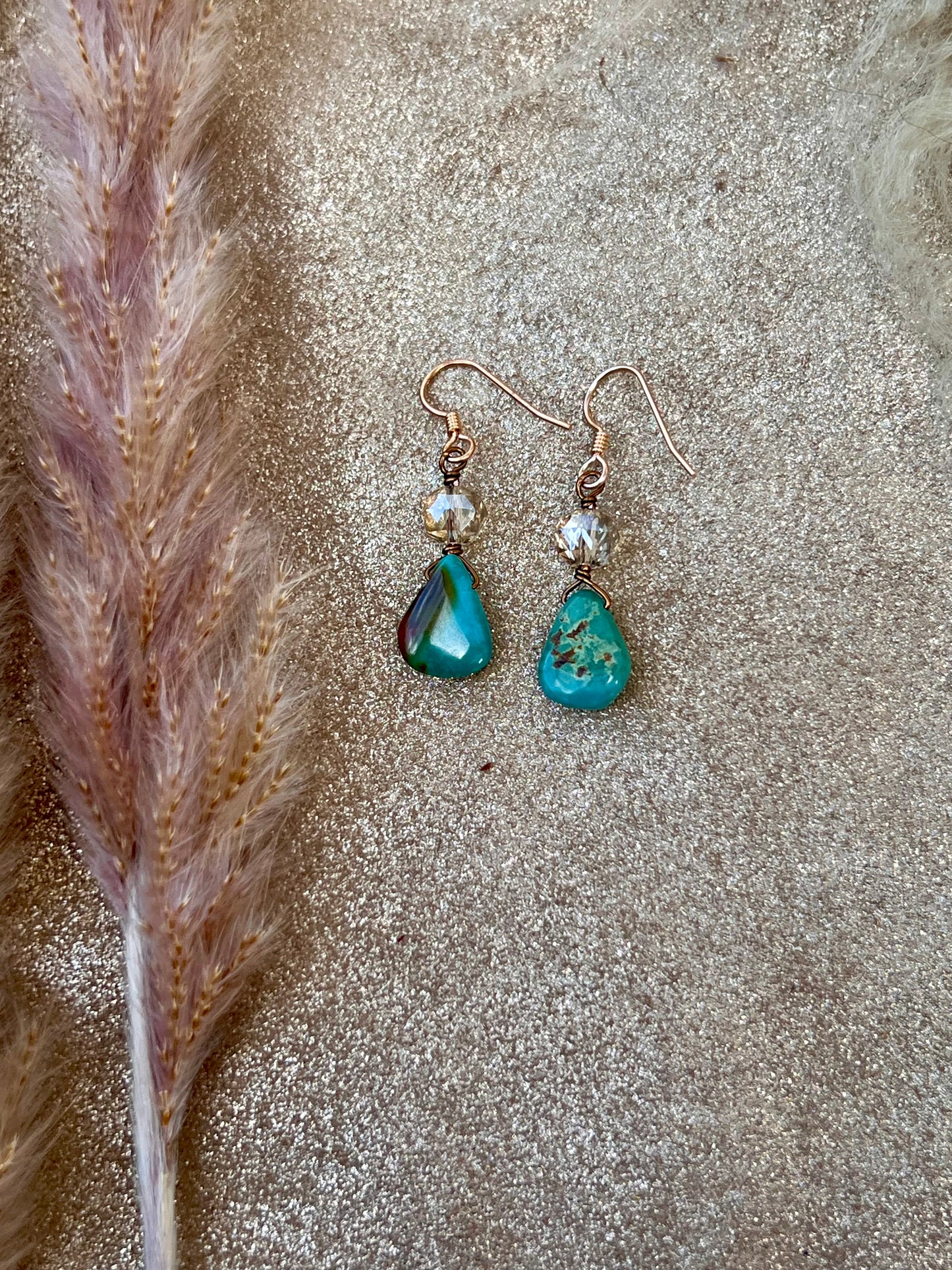 Kingman Turquoise and Crystal Earring