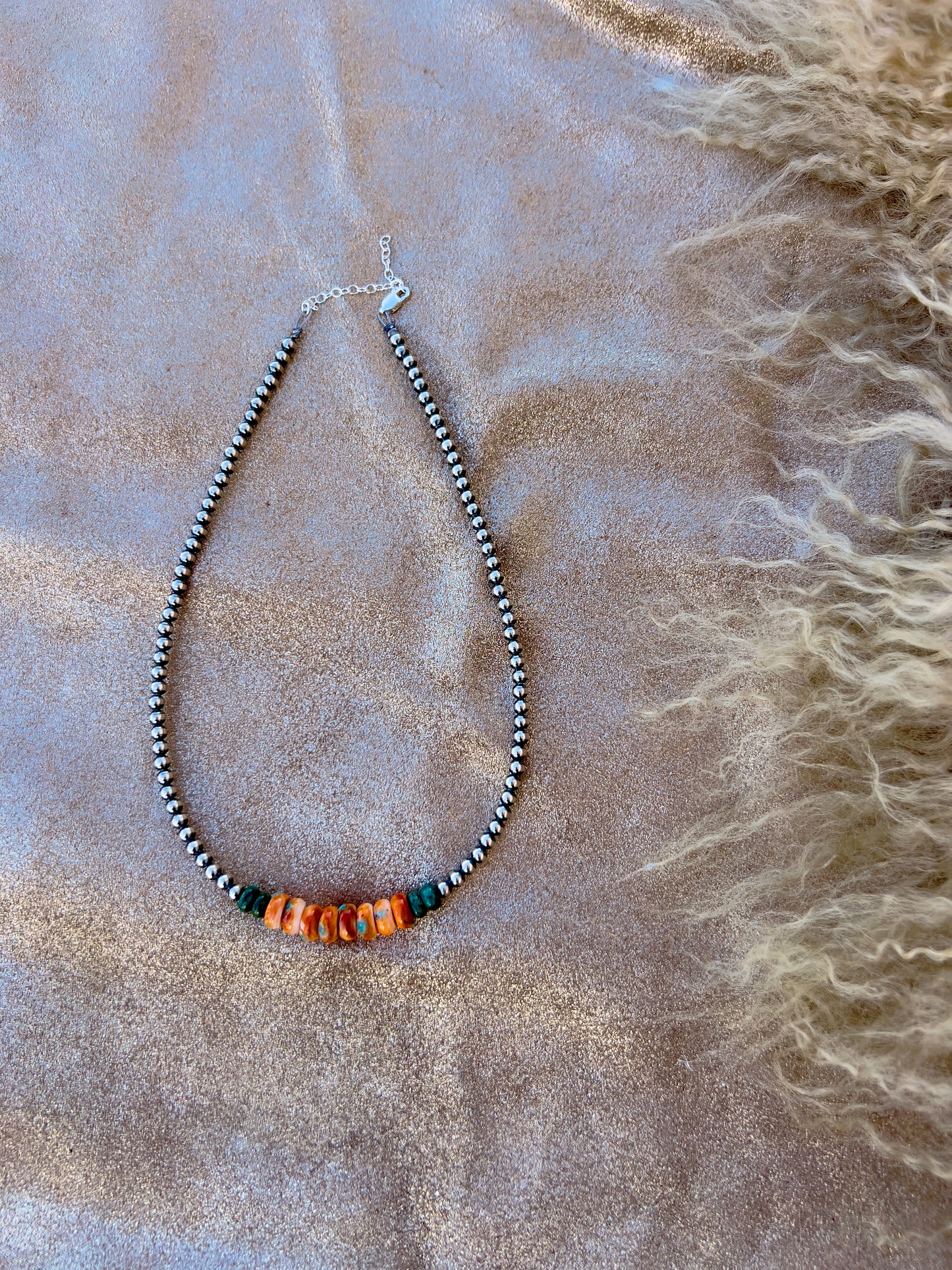 Turquoise and Spiny Oyster Necklace