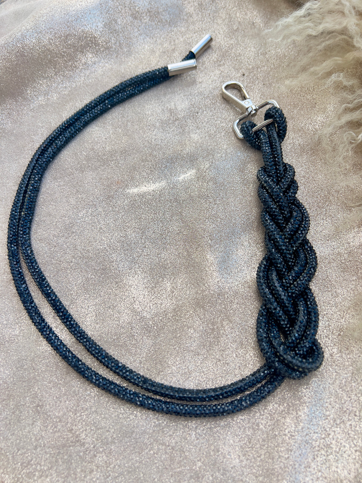 Black Rhinestone Tassel or Handle