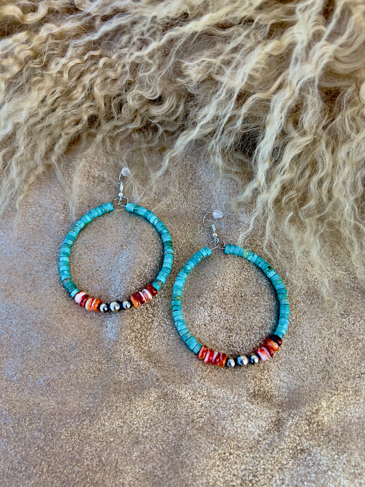 Hoop Spiny Oyster Earrings