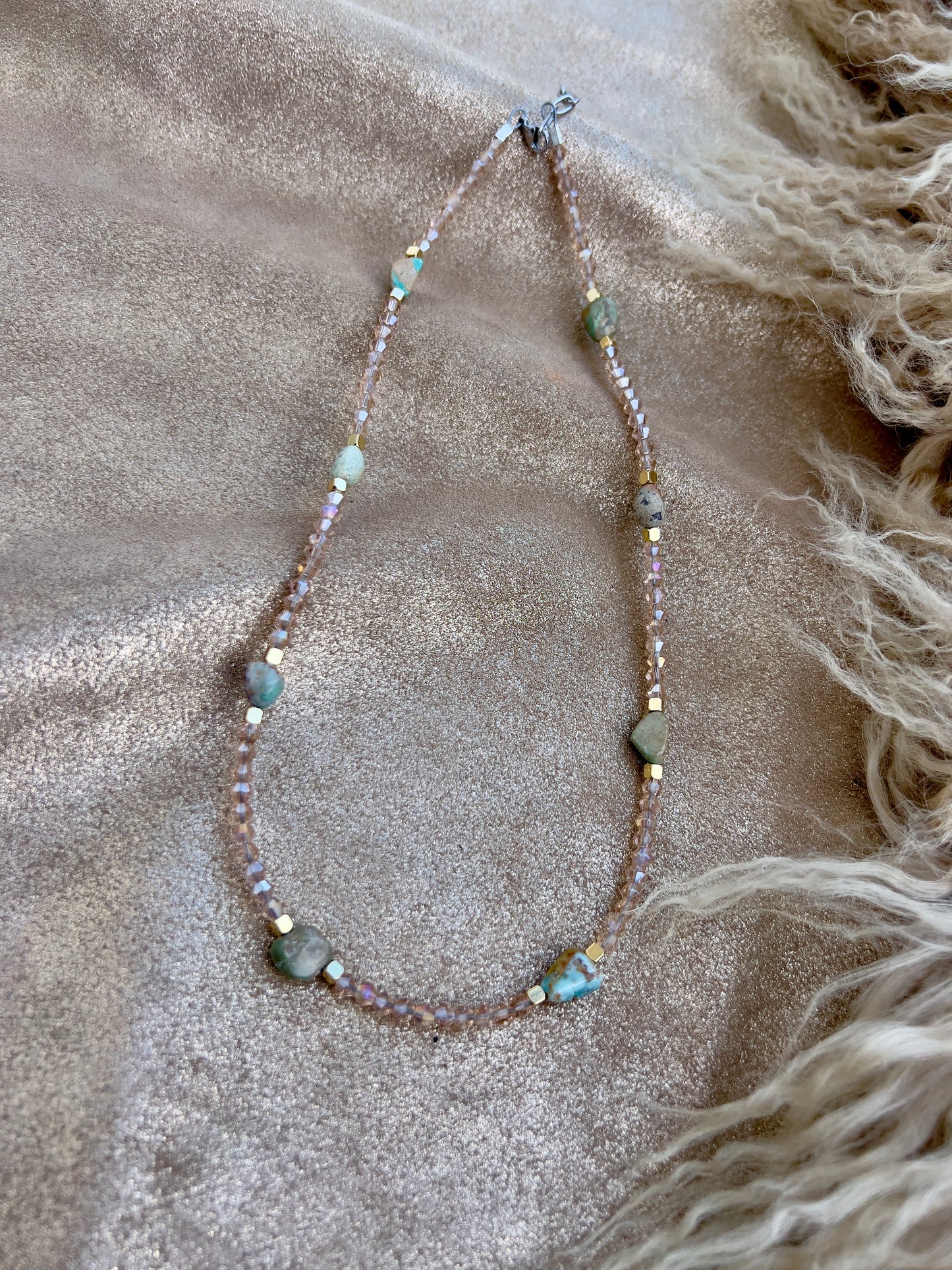 Turquoise and Champagne Necklace