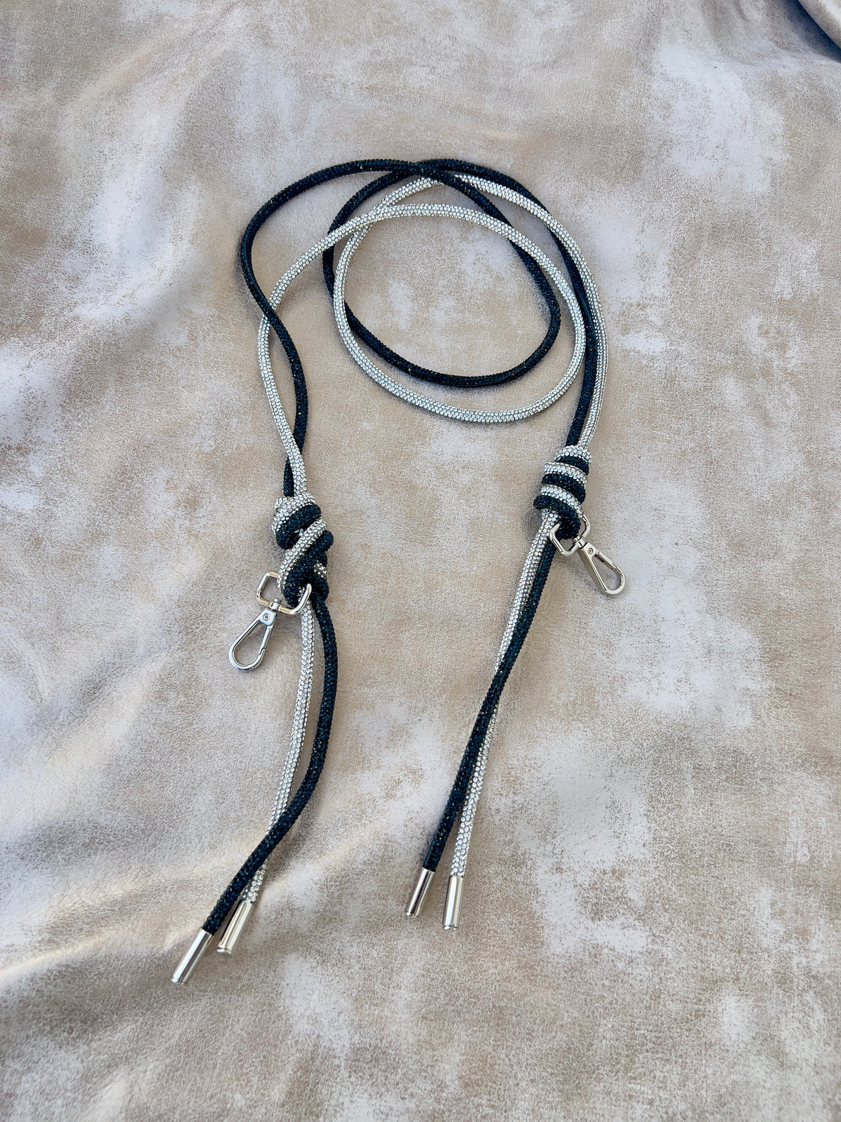 Black and Silver Rhinestone Strap