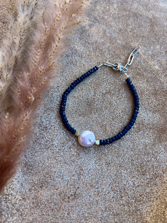 Sapphire and Coin Pearl Bracelet