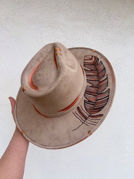 Tan Feather Hat
