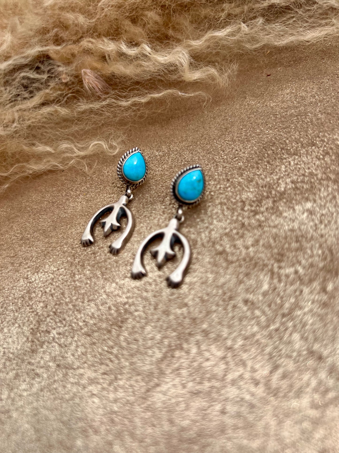 Turquoise and Sterling Silver Earrings.