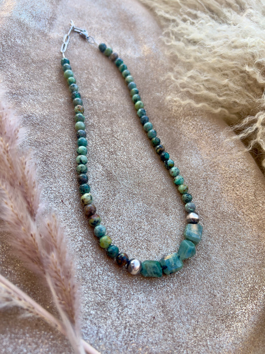 Emerald and Turquoise Necklace