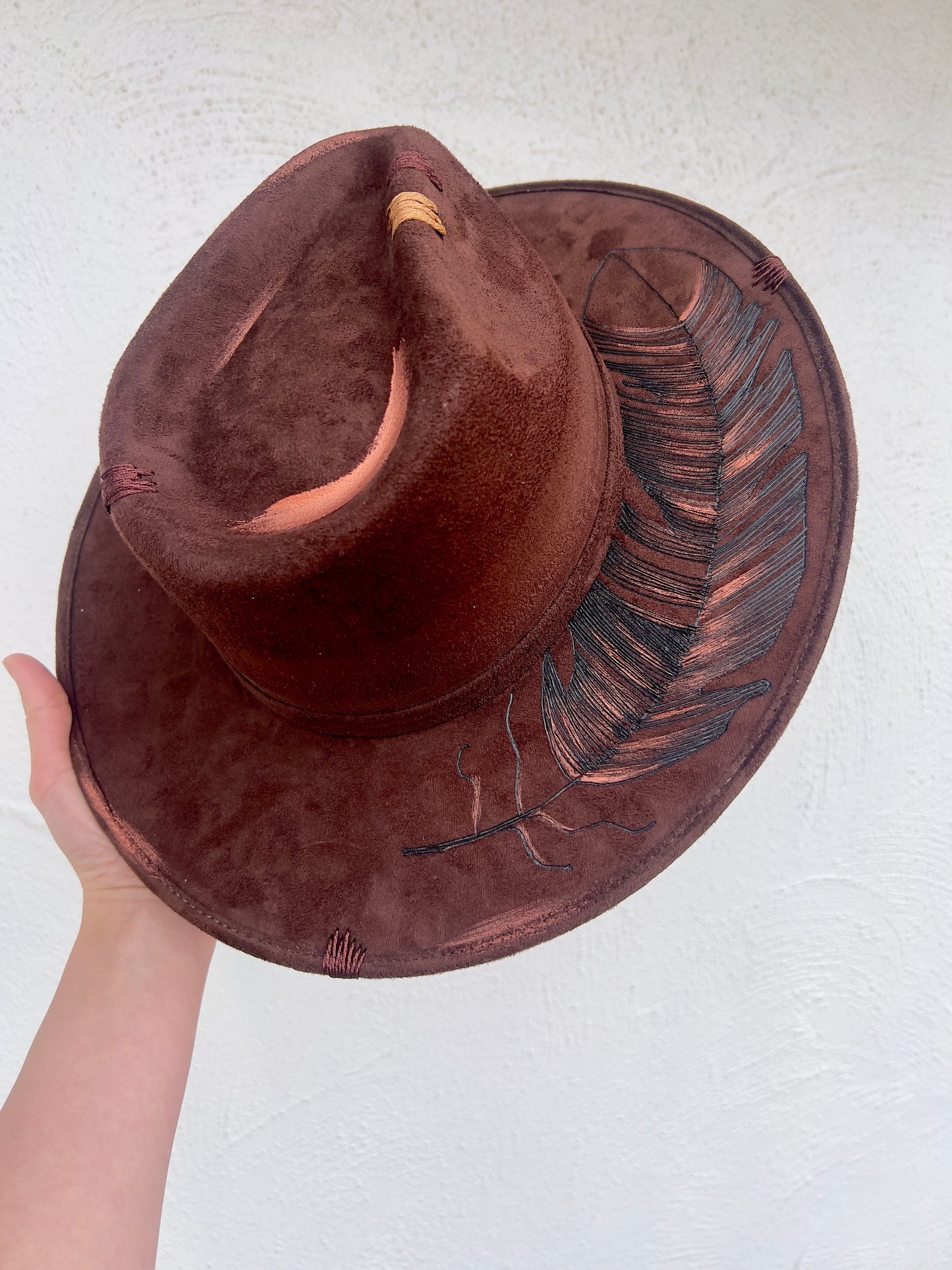 Brown Feather Hat