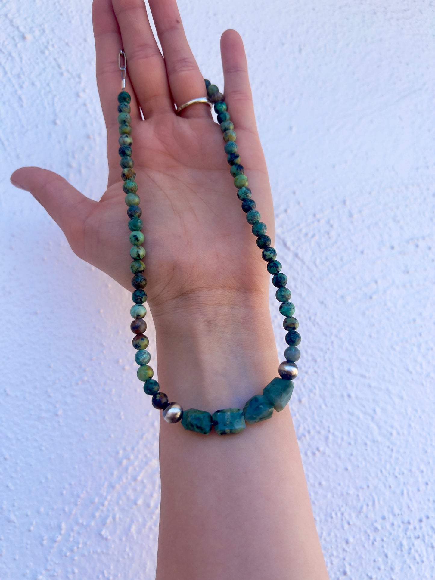 Emerald and Turquoise Necklace