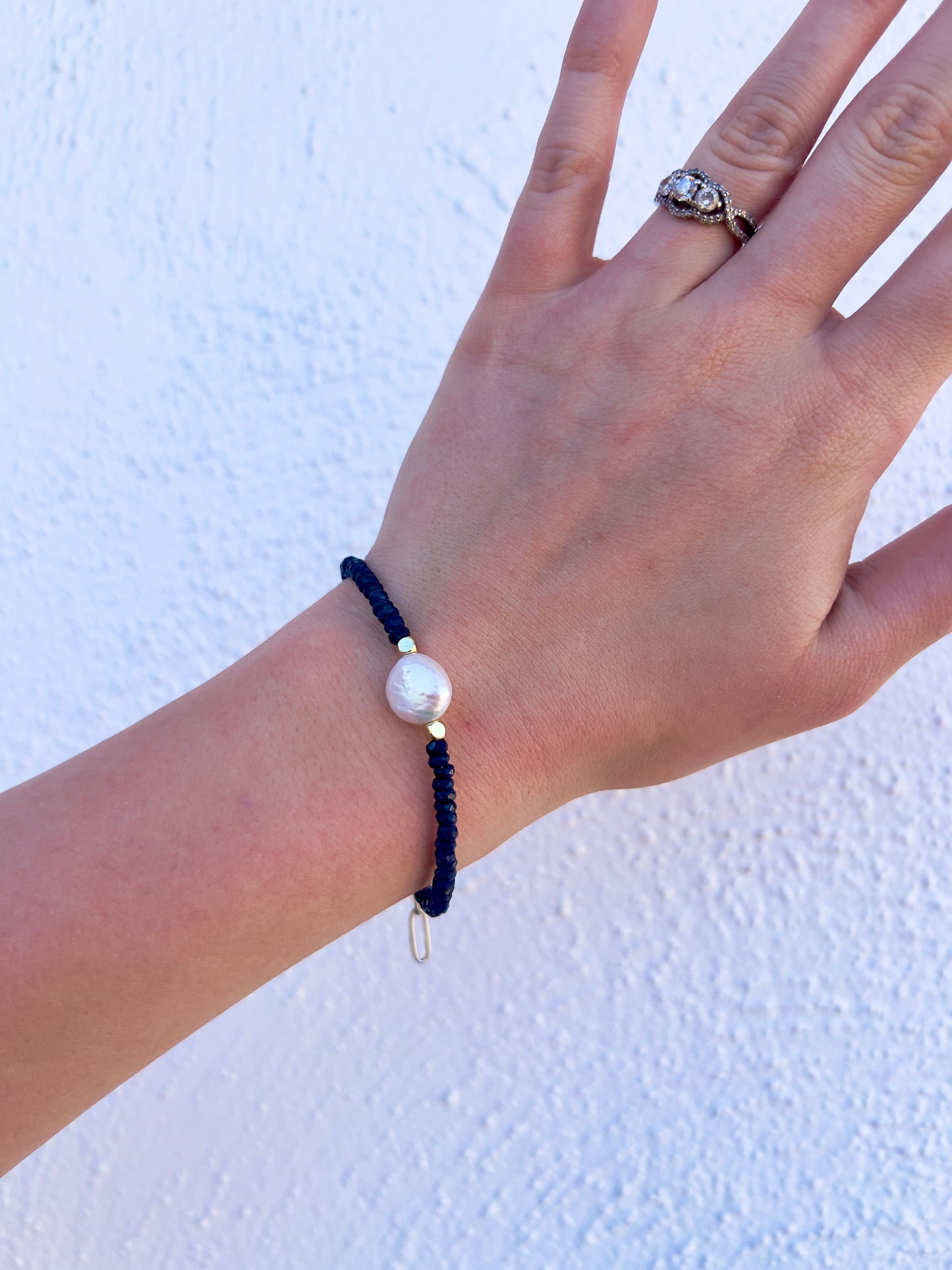 Sapphire and Coin Pearl Bracelet
