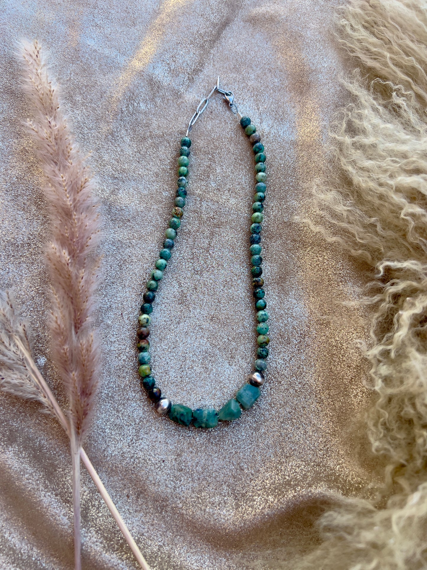 Emerald and Turquoise Necklace