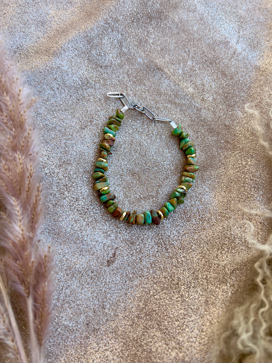 Turquoise and Gold Bracelet
