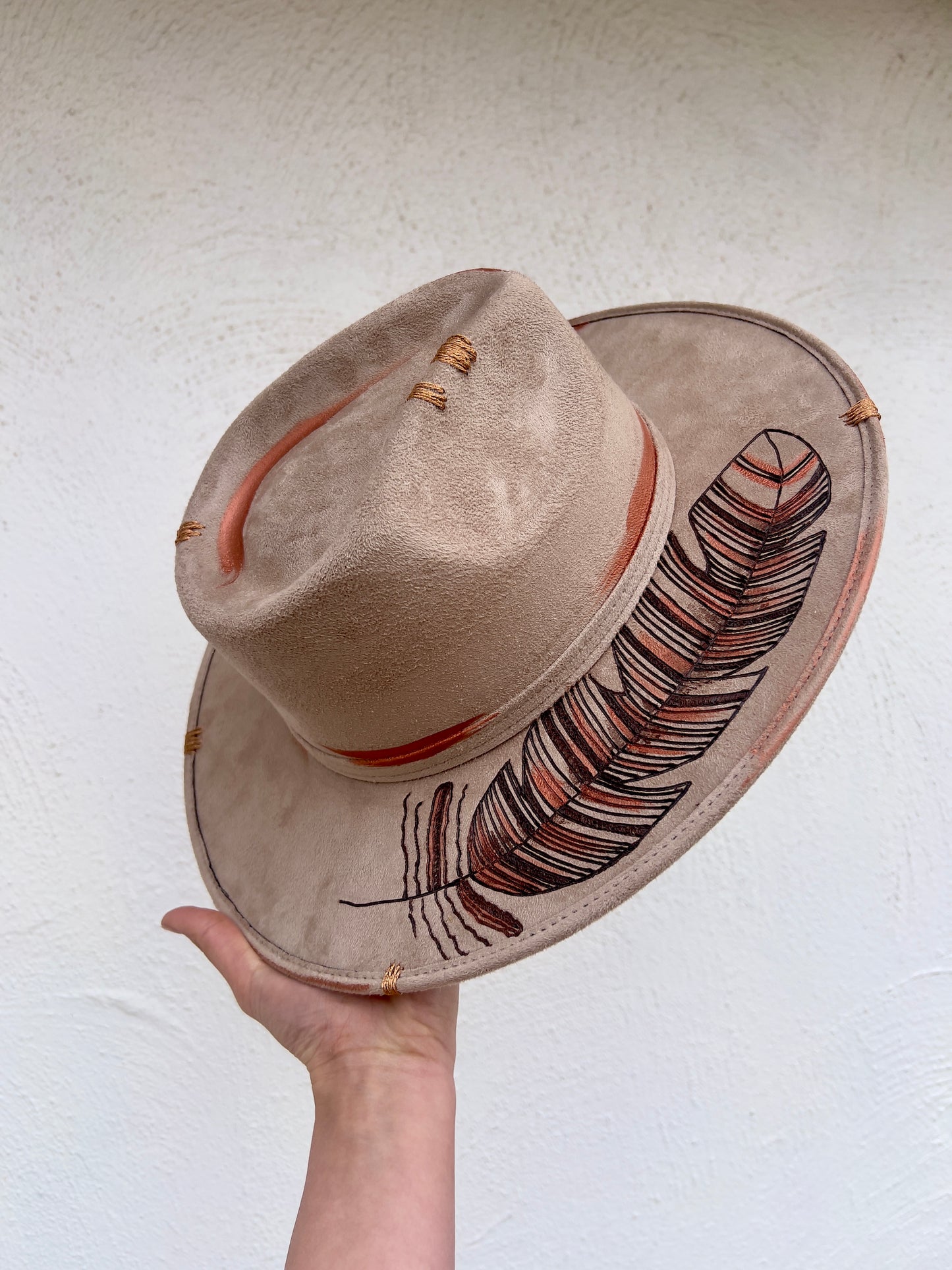 Tan Feather Hat