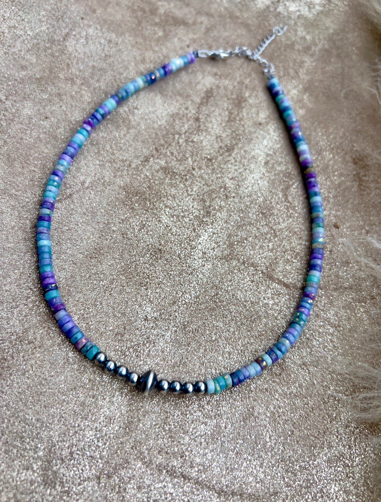 Purple and Sterling Silver Necklace