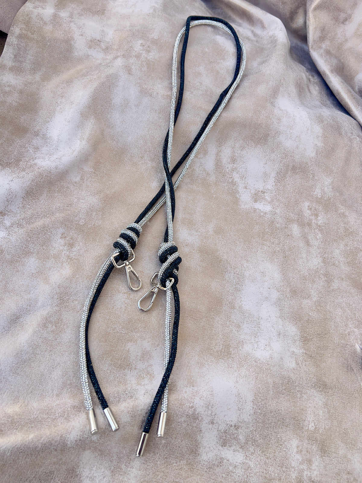 Black and Silver Rhinestone Strap