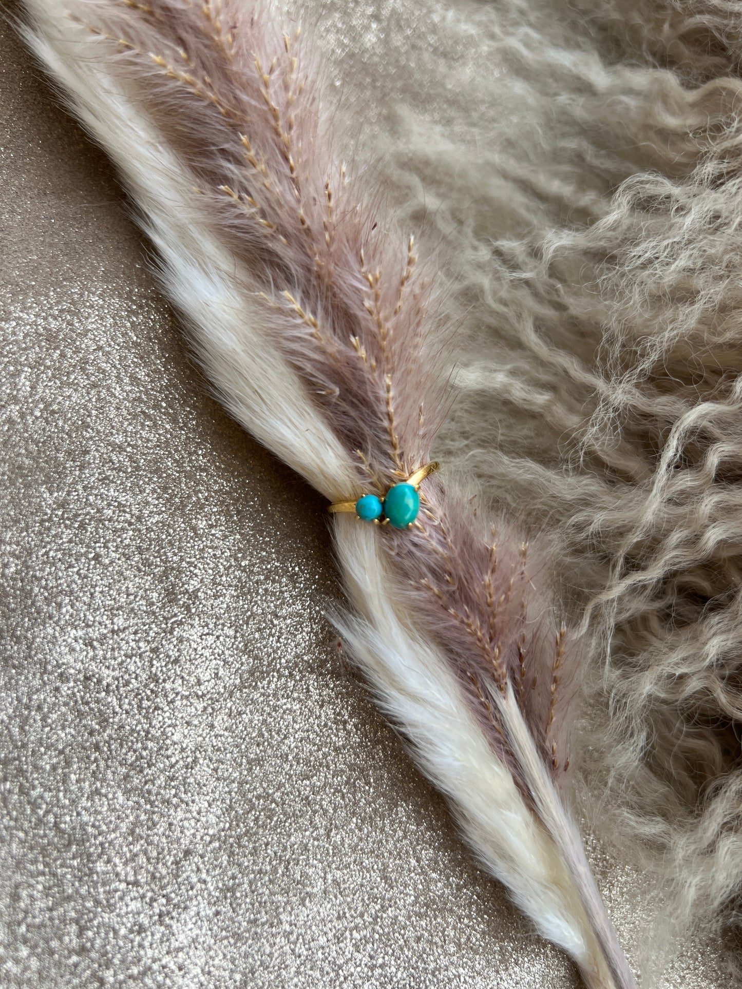 Two Stone Turquoise and Gold