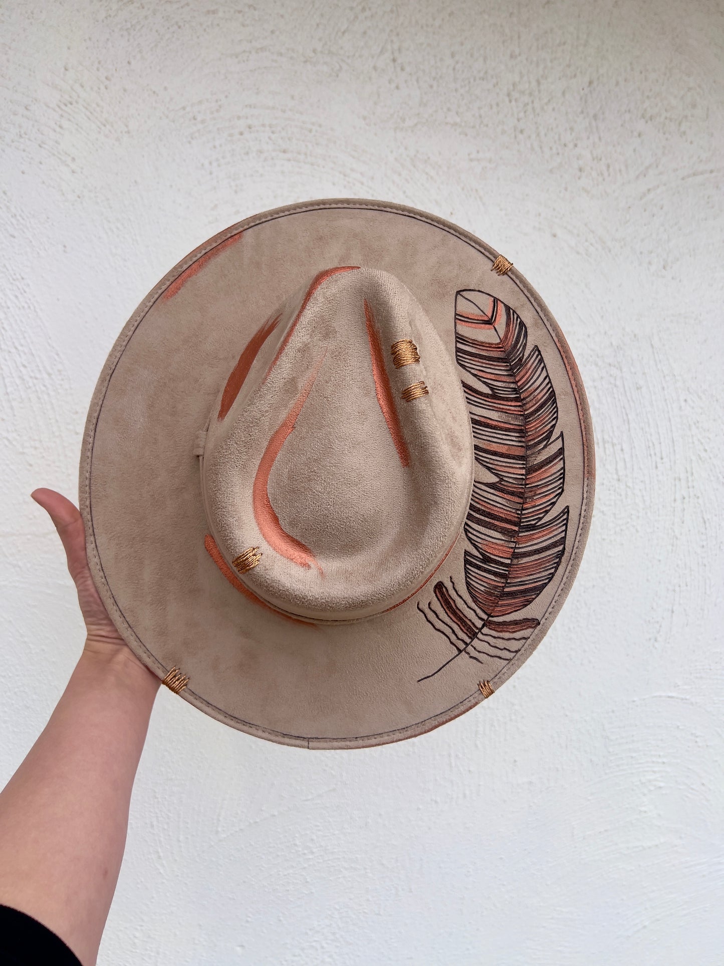 Tan Feather Hat