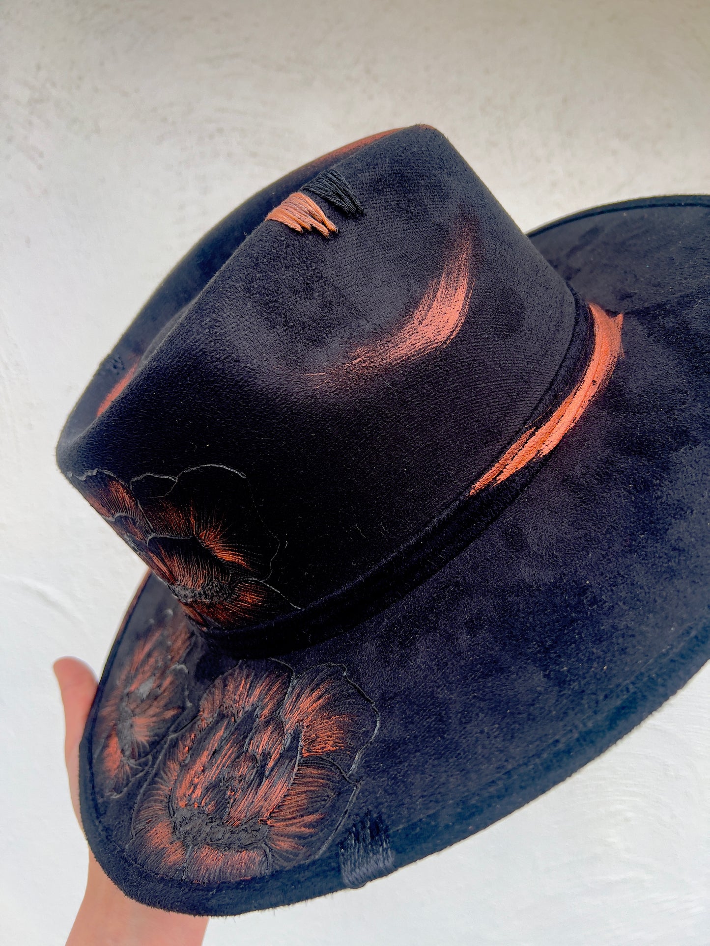 Black Floral Hat