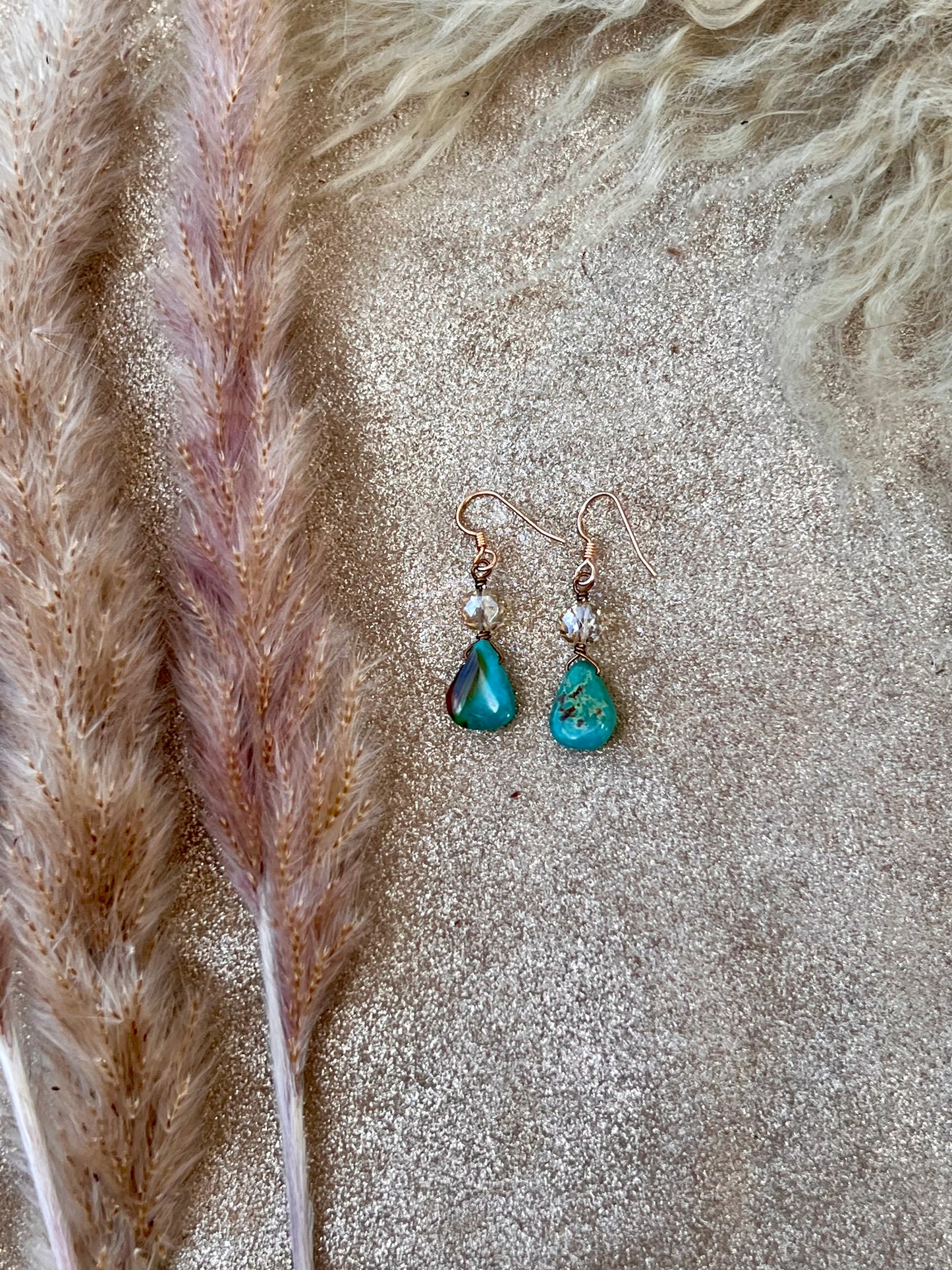 Kingman Turquoise and Crystal Earring