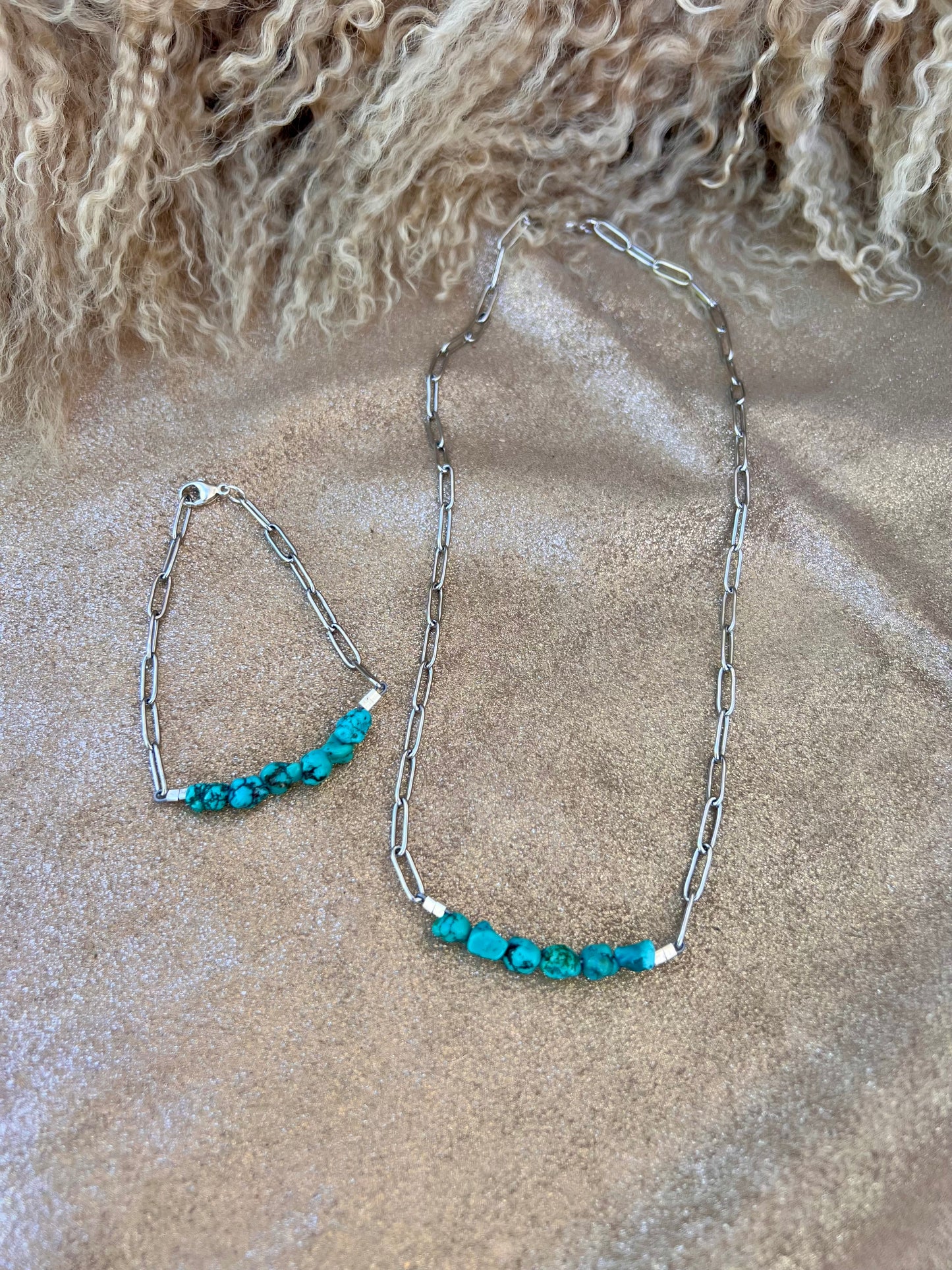 Turquoise Beaded Bar Necklace