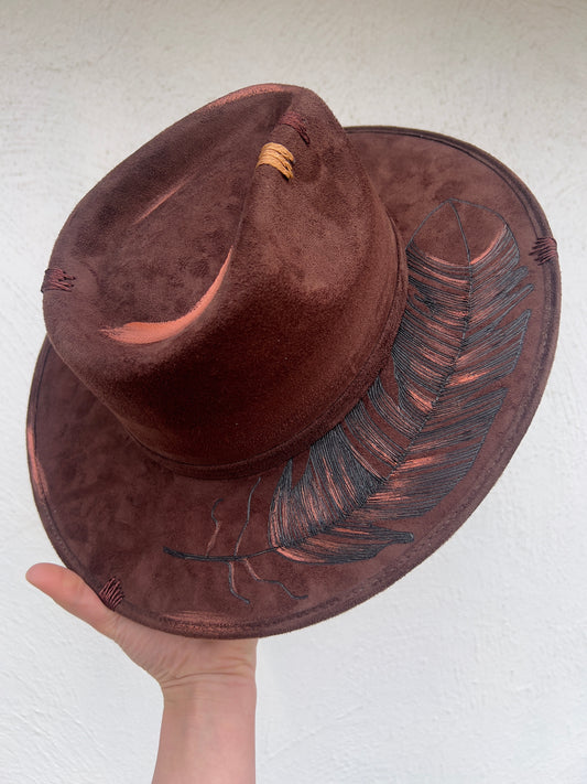 Brown Feather Hat