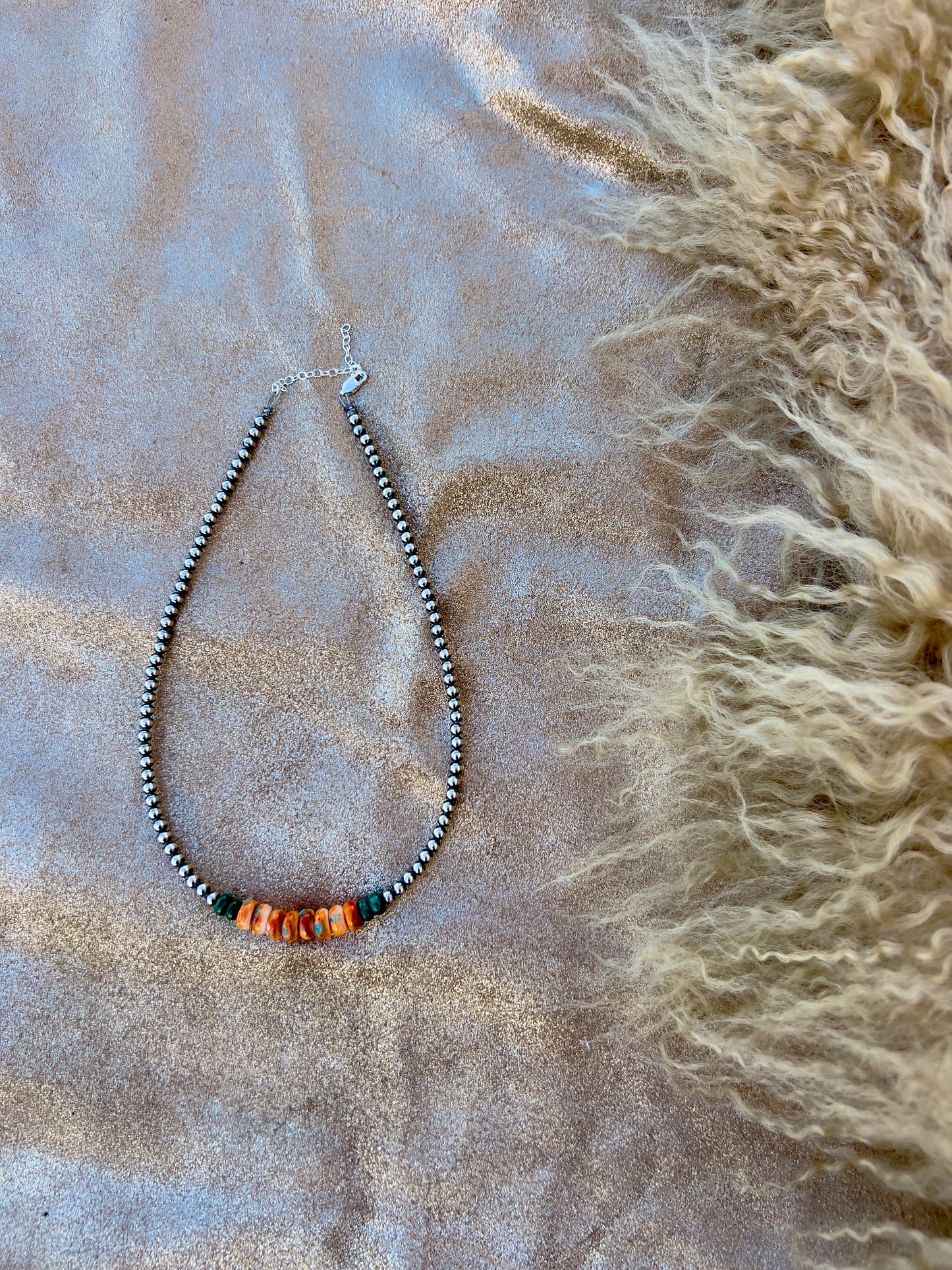 Turquoise and Spiny Oyster Necklace