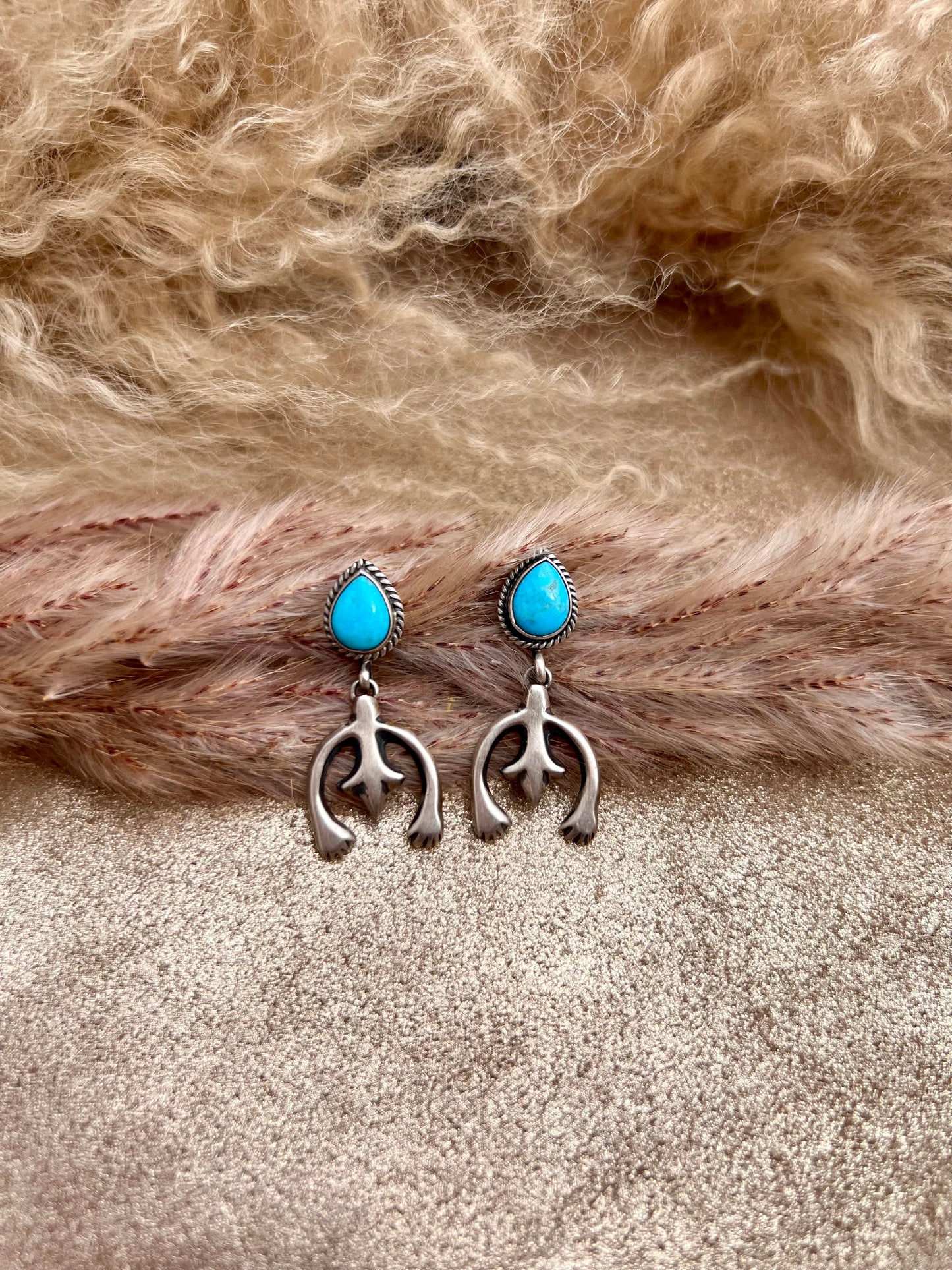 Turquoise and Sterling Silver Earrings.