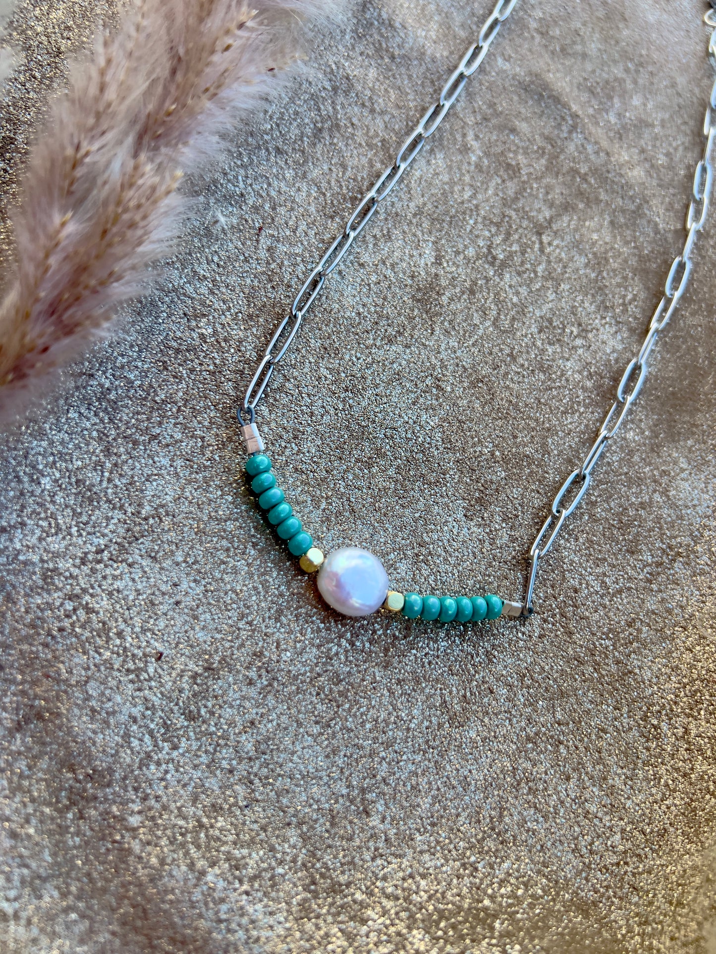 Coin Pearl Chain Necklace
