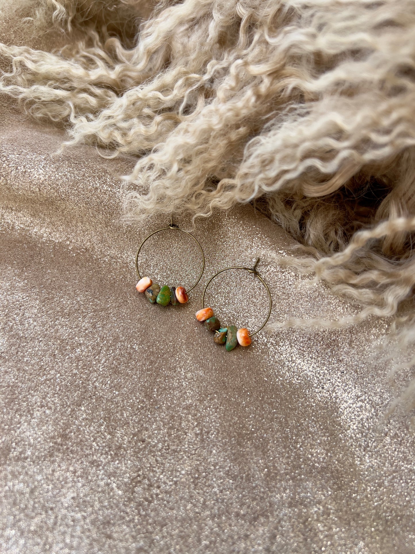 Mini Hoops - Turquoise and Spiny Oyster