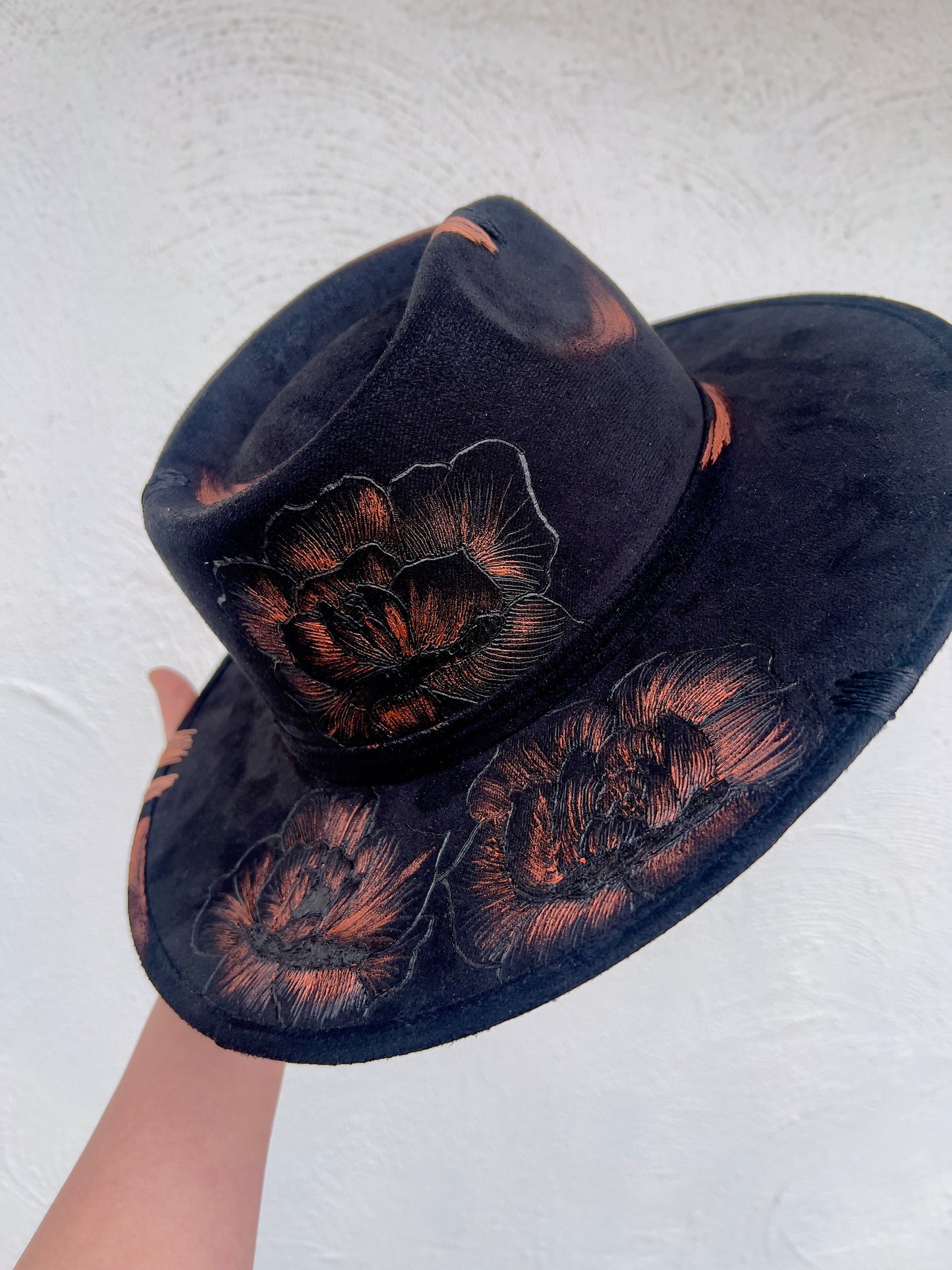 Black Floral Hat