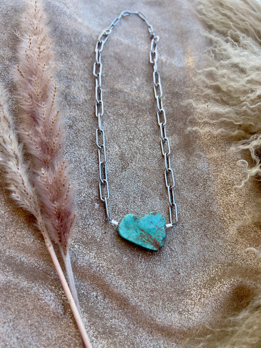 Kingman Turquoise Slab Necklace
