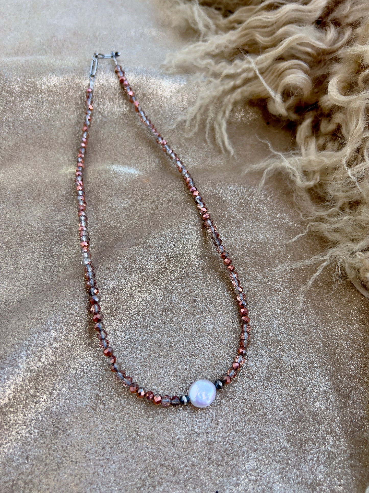 Coin Pearl and Sterling Silver Pearl Necklace