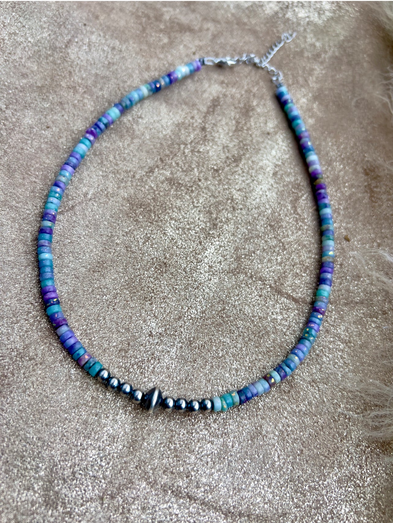 Purple and Sterling Silver Necklace