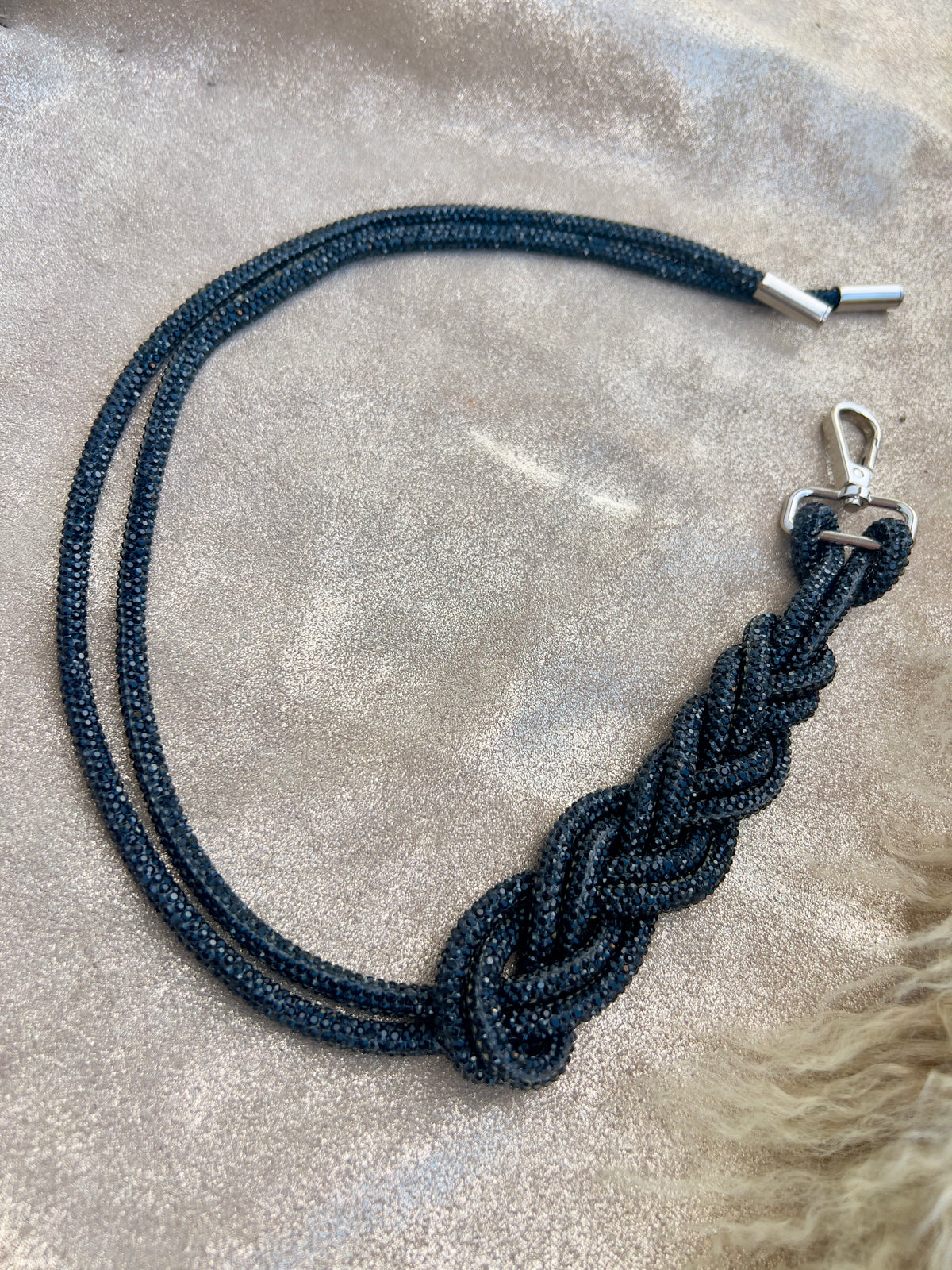 Black Rhinestone Tassel or Handle