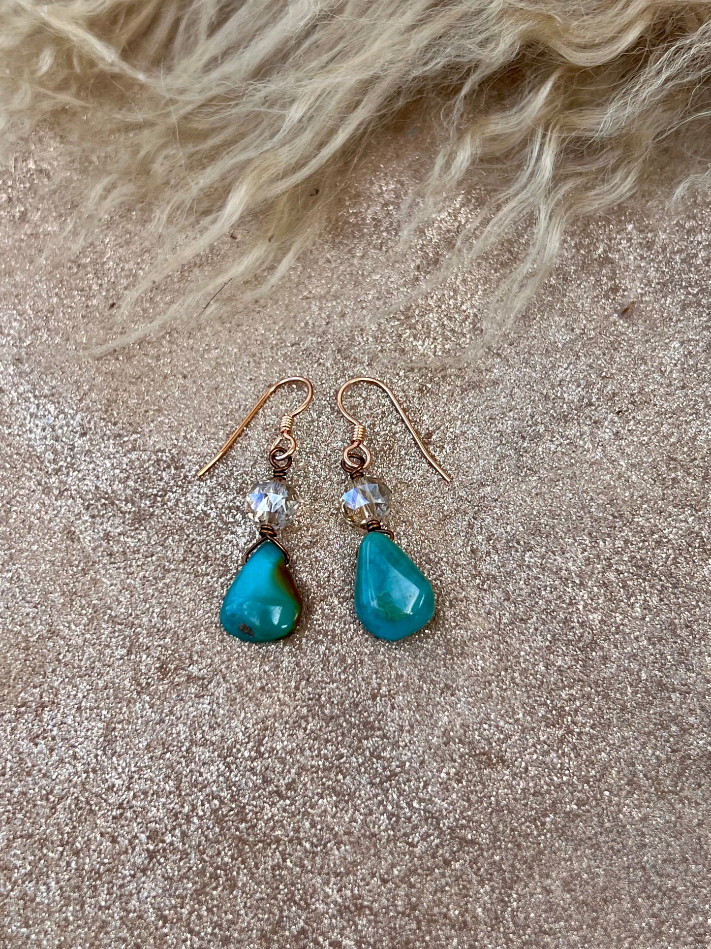 Kingman Turquoise and Crystal Earring