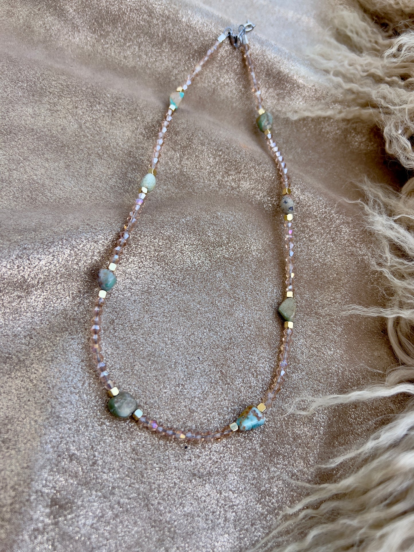 Turquoise and Champagne Necklace