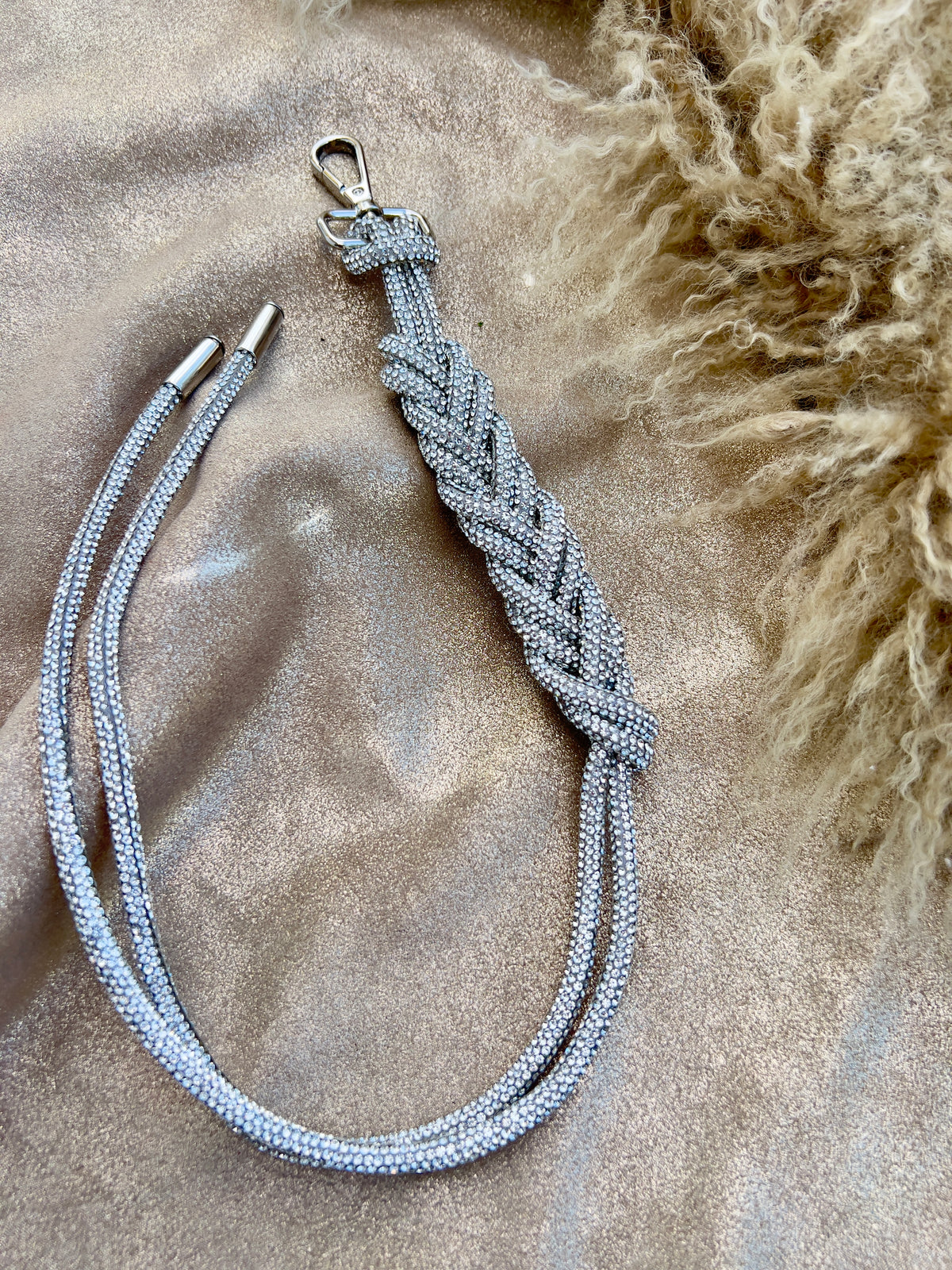 Silver Rhinestone Handle