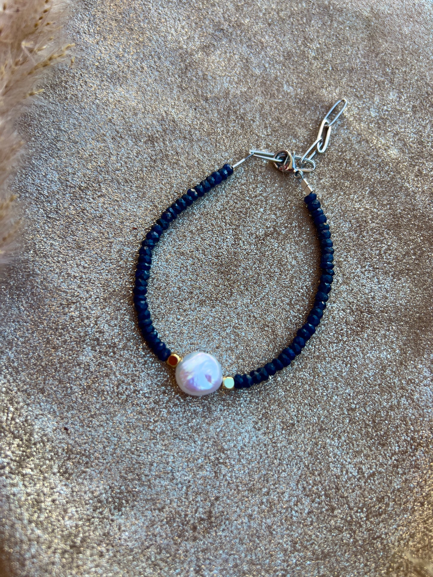 Sapphire and Coin Pearl Bracelet