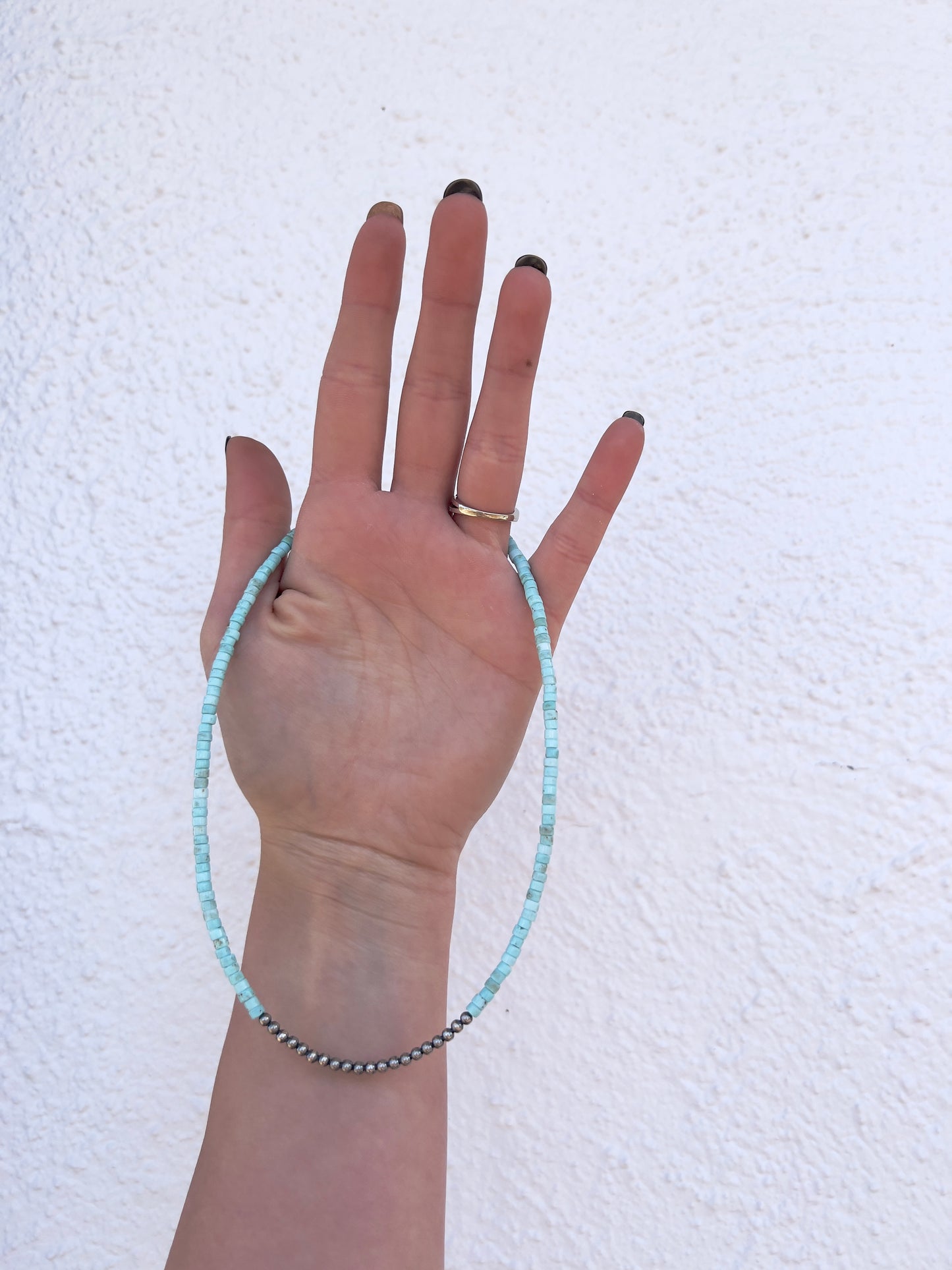 Magnesite and Sterling Silver Pearl Necklace