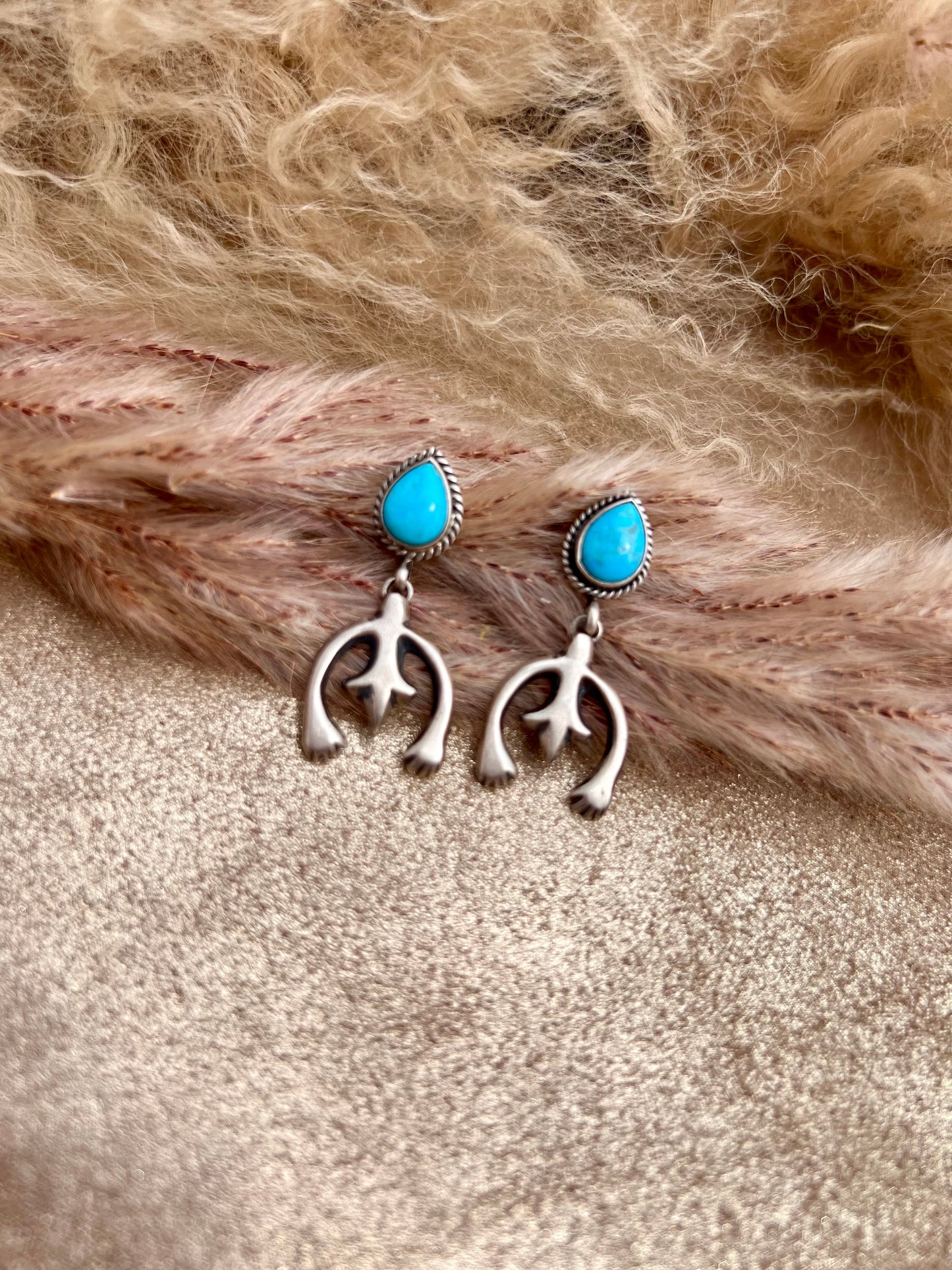 Turquoise and Sterling Silver Earrings.