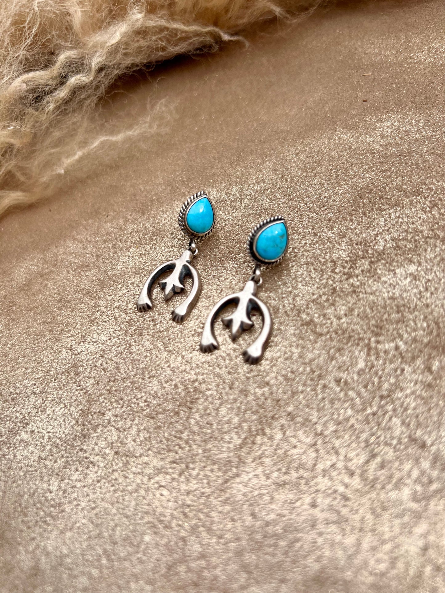 Turquoise and Sterling Silver Earrings.