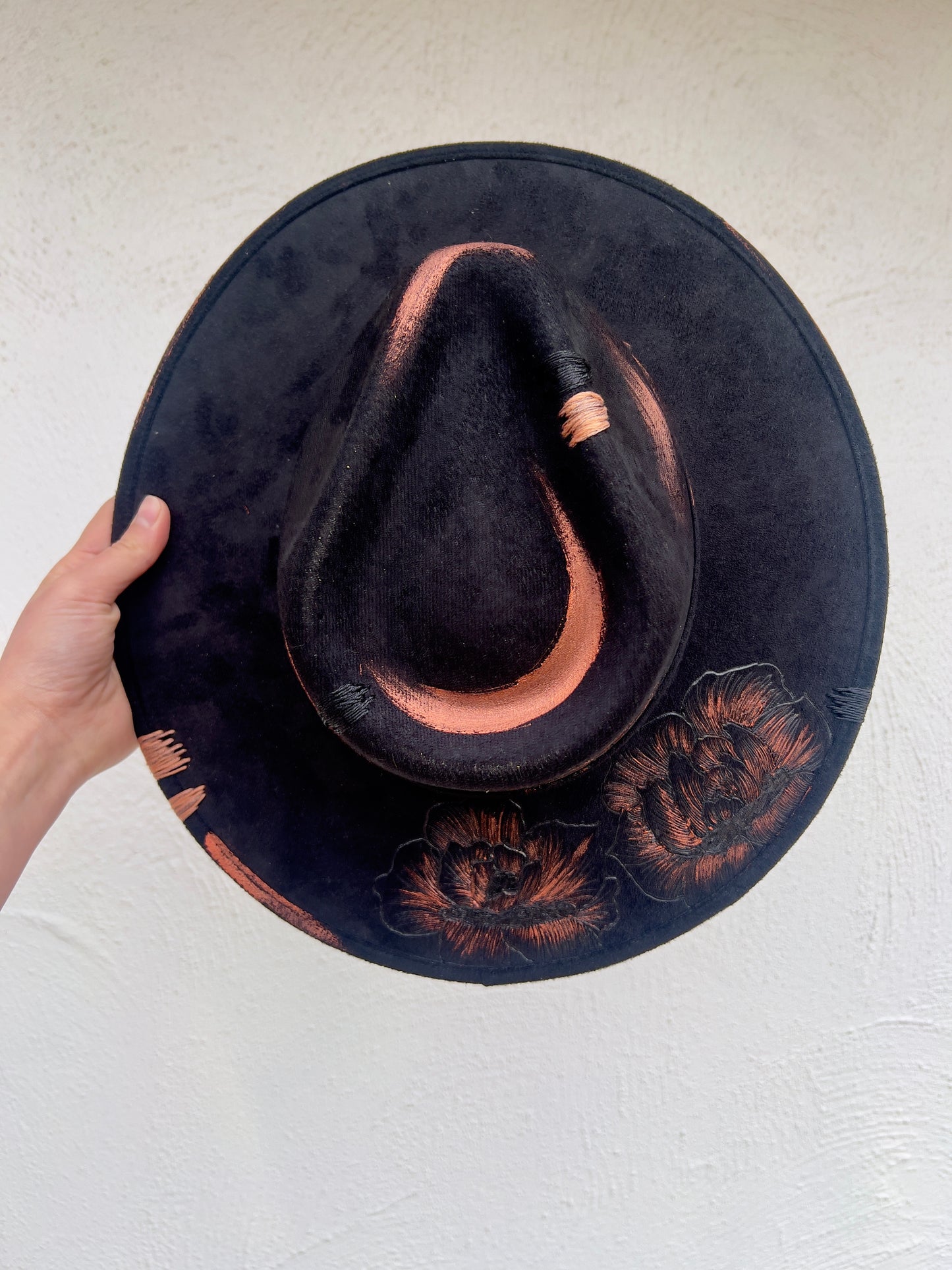 Black Floral Hat