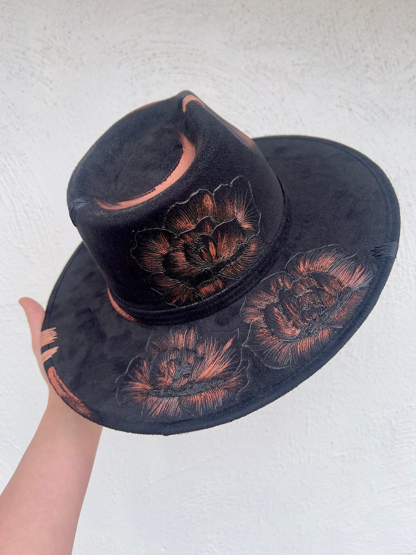 Black Floral Hat